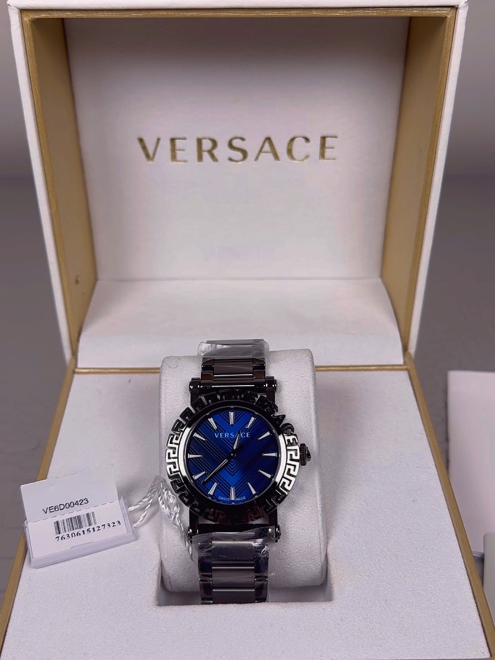 Versace Greca glam quartz blue dial VE6D00423